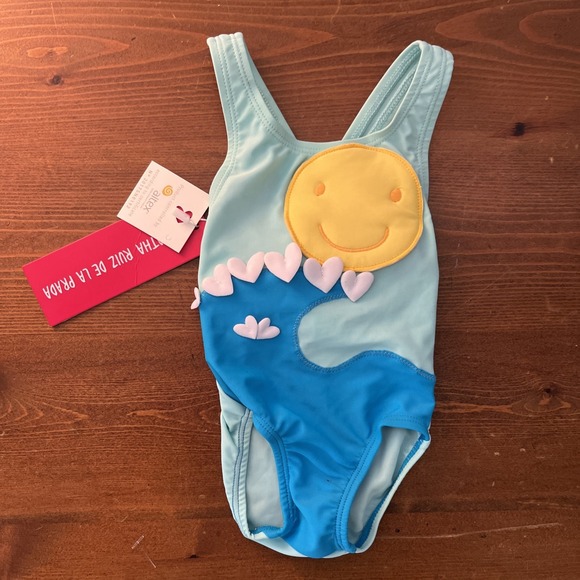 AGATHA RUIZ DE LA PRADA NWT 3 Month Girls One Piece Light Blue Sun Bathing Suit - Picture 1 of 5